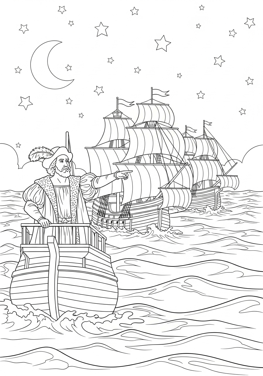 Christopher Columbus 9 Christopher Columbus disegni da colorare per bambini maschi