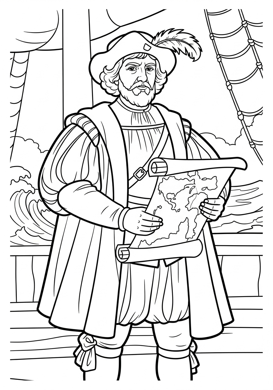 Christopher Columbus 19 disegni Christopher Columbus facili da colorare