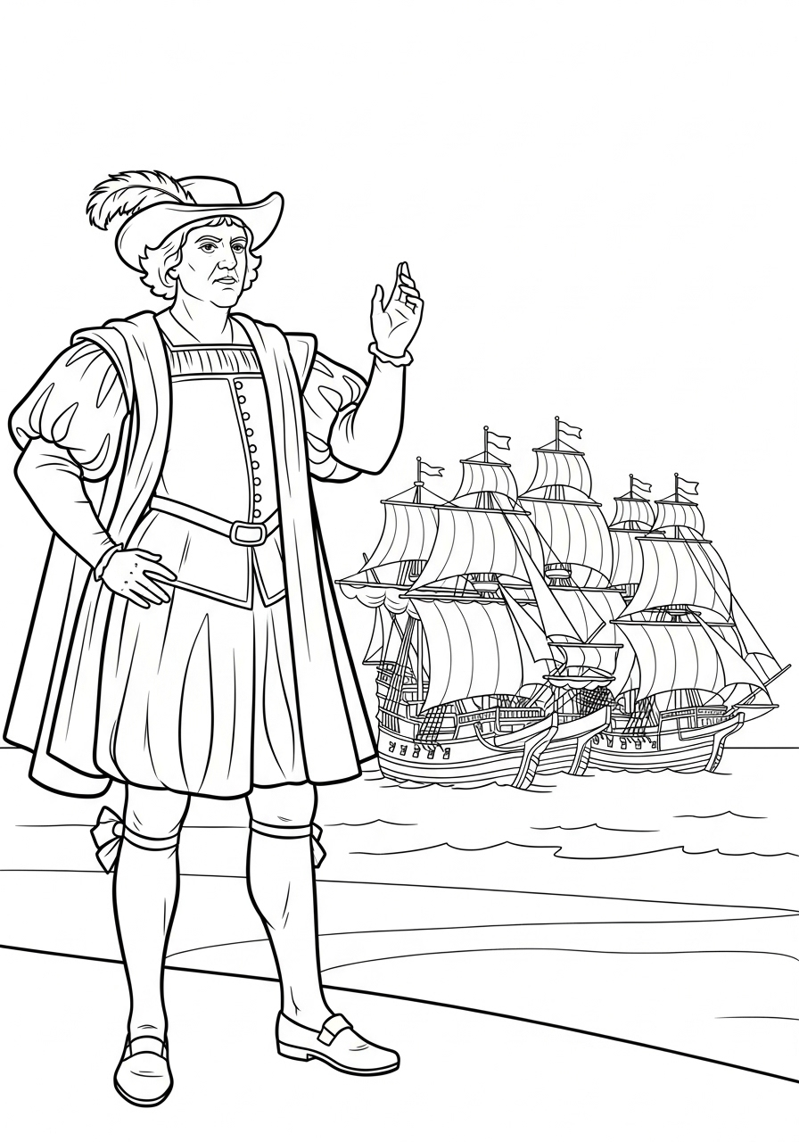 Christopher Columbus 18 Christopher Columbus da colorare e stampare a4 1
