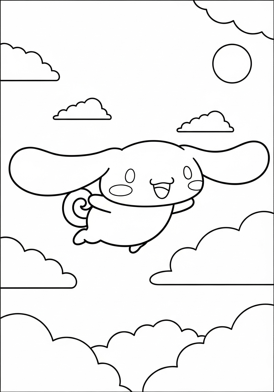 Cinnamoroll 21 Cinnamoroll disegno da colorare facile 2