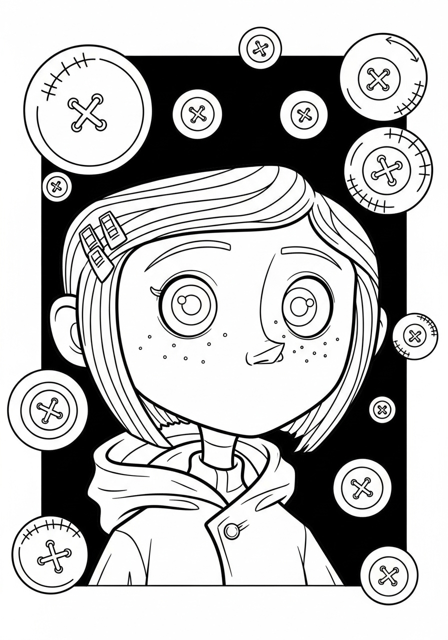 Coraline 13 disegno Coraline da colorare per bambini