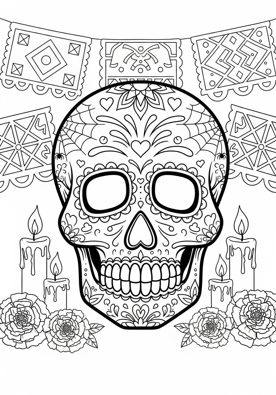 Día de los Muertos 23 disegno Día de los Muertos da colorare 1