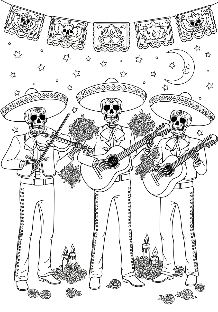 Día de los Muertos 8 disegno Día de los Muertos da colorare per bambini