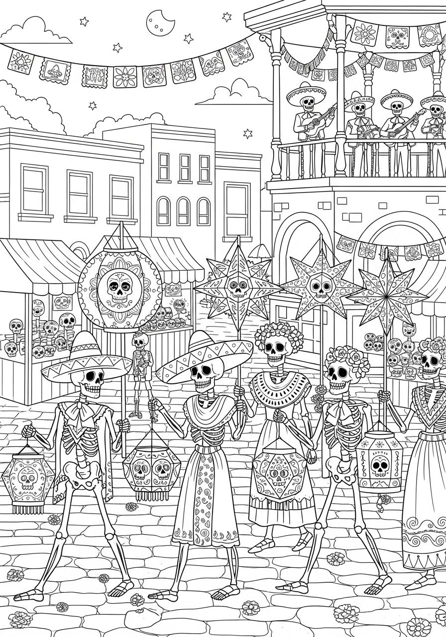 Día de los Muertos 5 Día de los Muertos da colorare e stampare gratis
