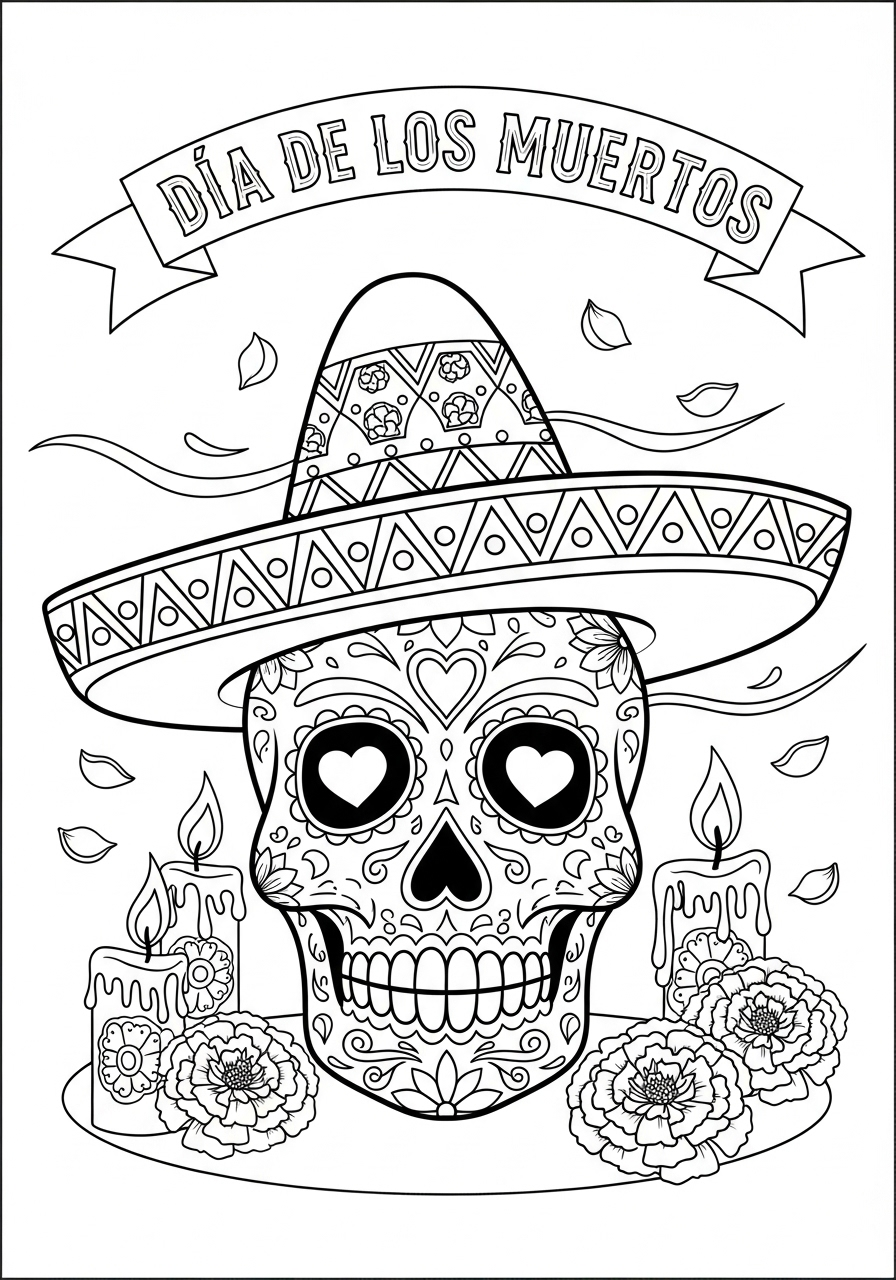 Día de los Muertos 22 disegno Día de los Muertos da colorare e stampare