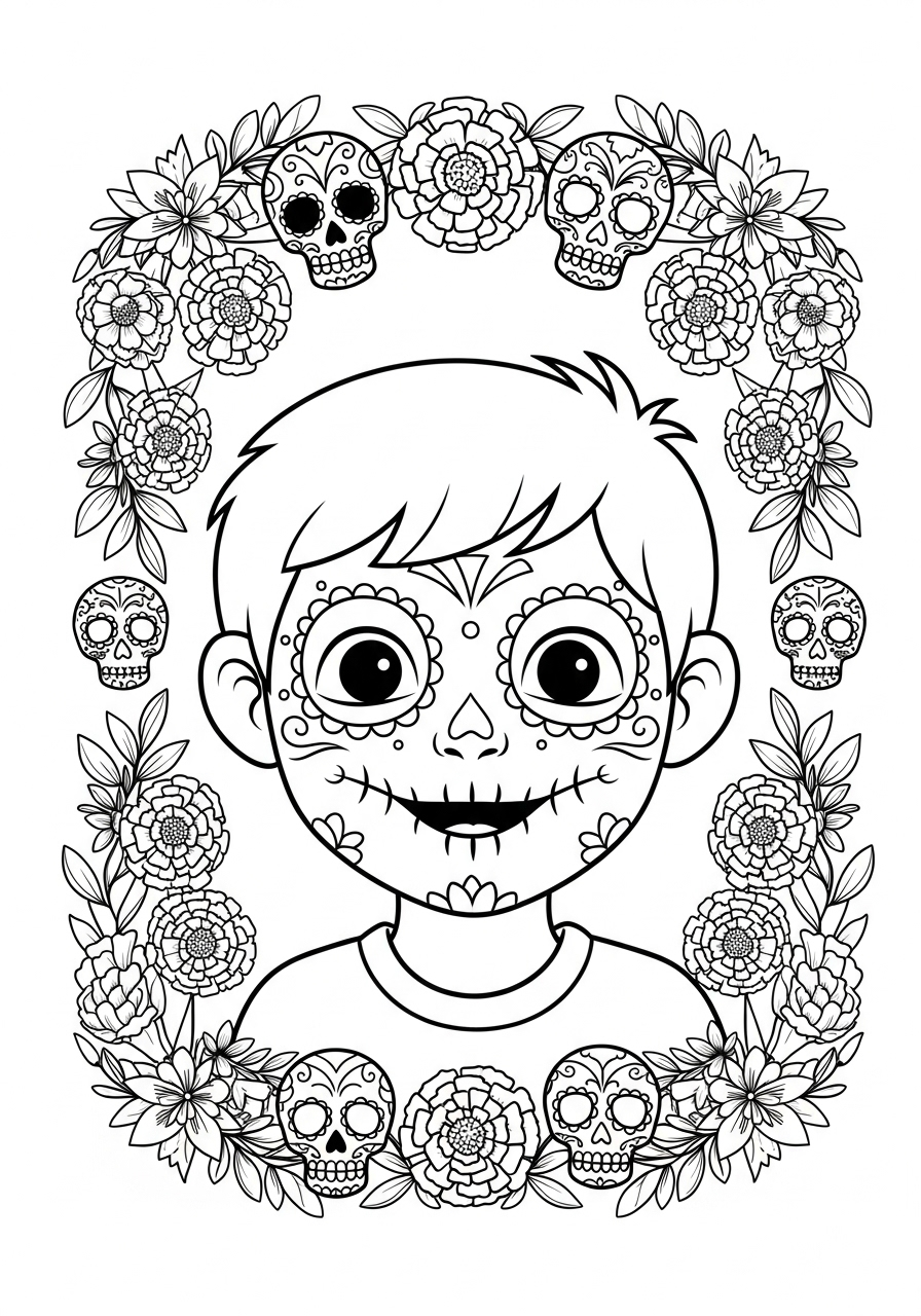 Día de los Muertos 4 Día de los Muertos disegni da colorare per bambini maschi