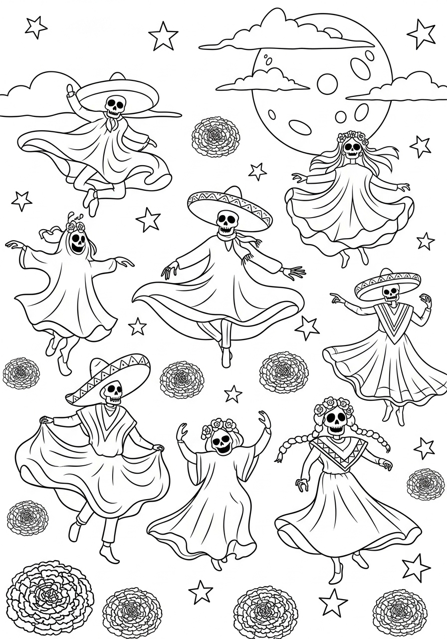 Día de los Muertos 3 Día de los Muertos da colorare e stampare