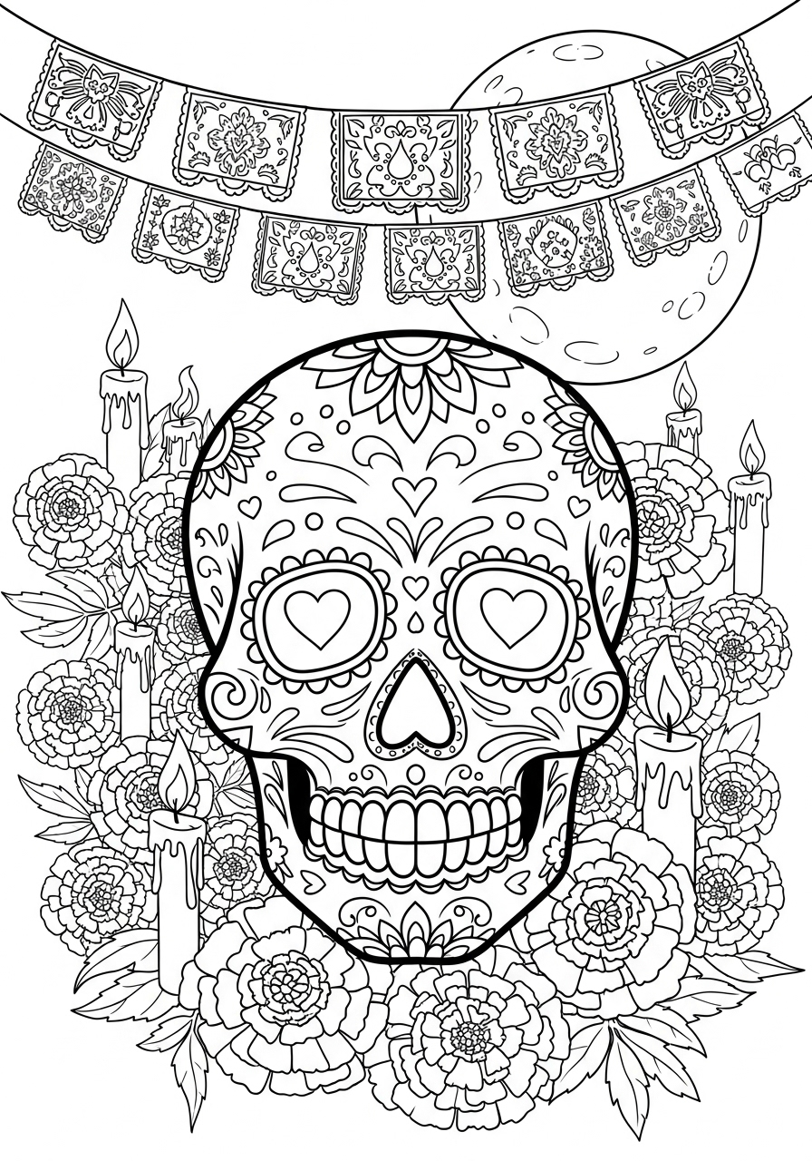 Día de los Muertos 21 disegno Día de los Muertos da colorare