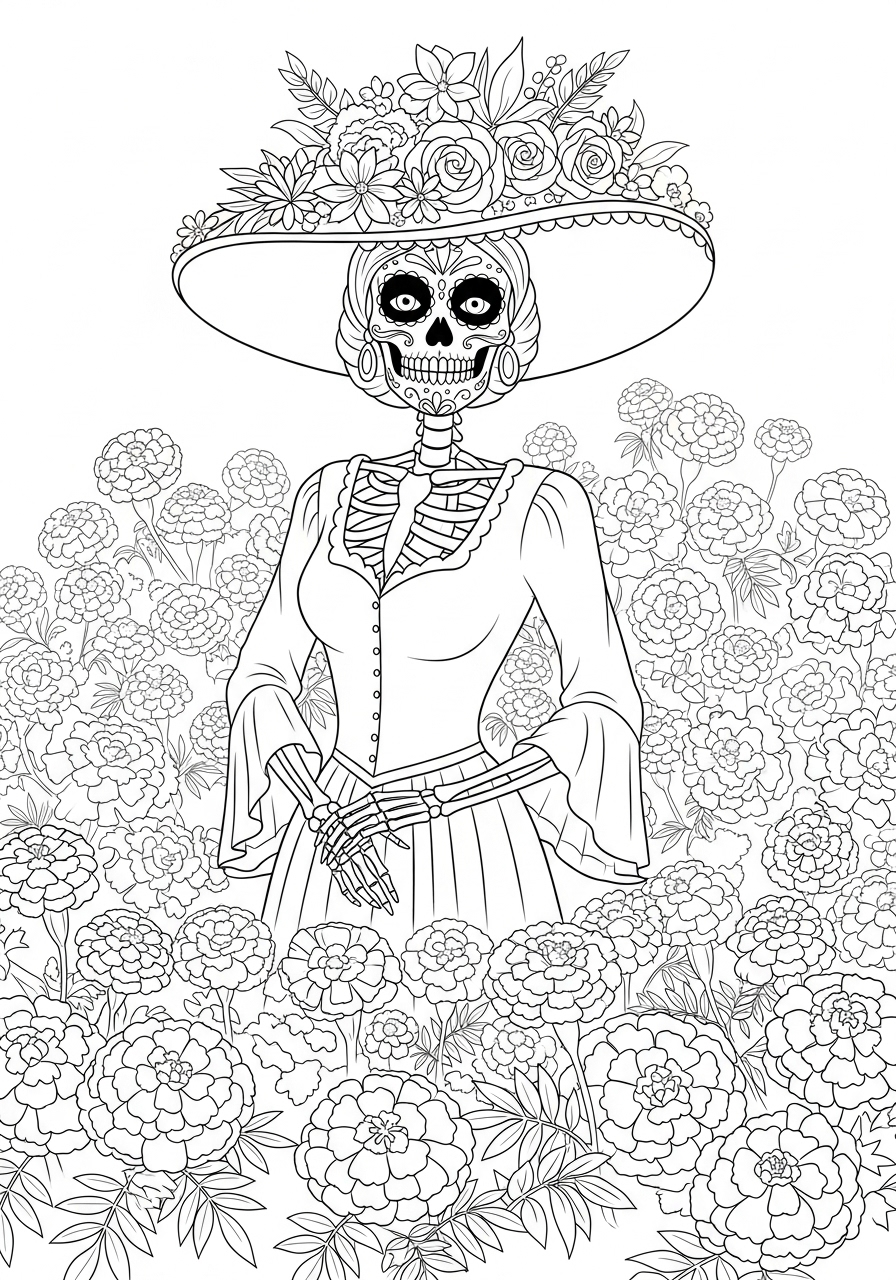 Día de los Muertos 20 disegni da colorare Día de los Muertos da stampare 1