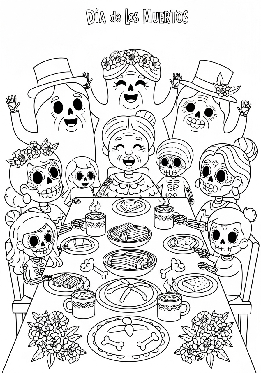 Día de los Muertos 17 immagini da stampare e colorare di Día de los Muertos