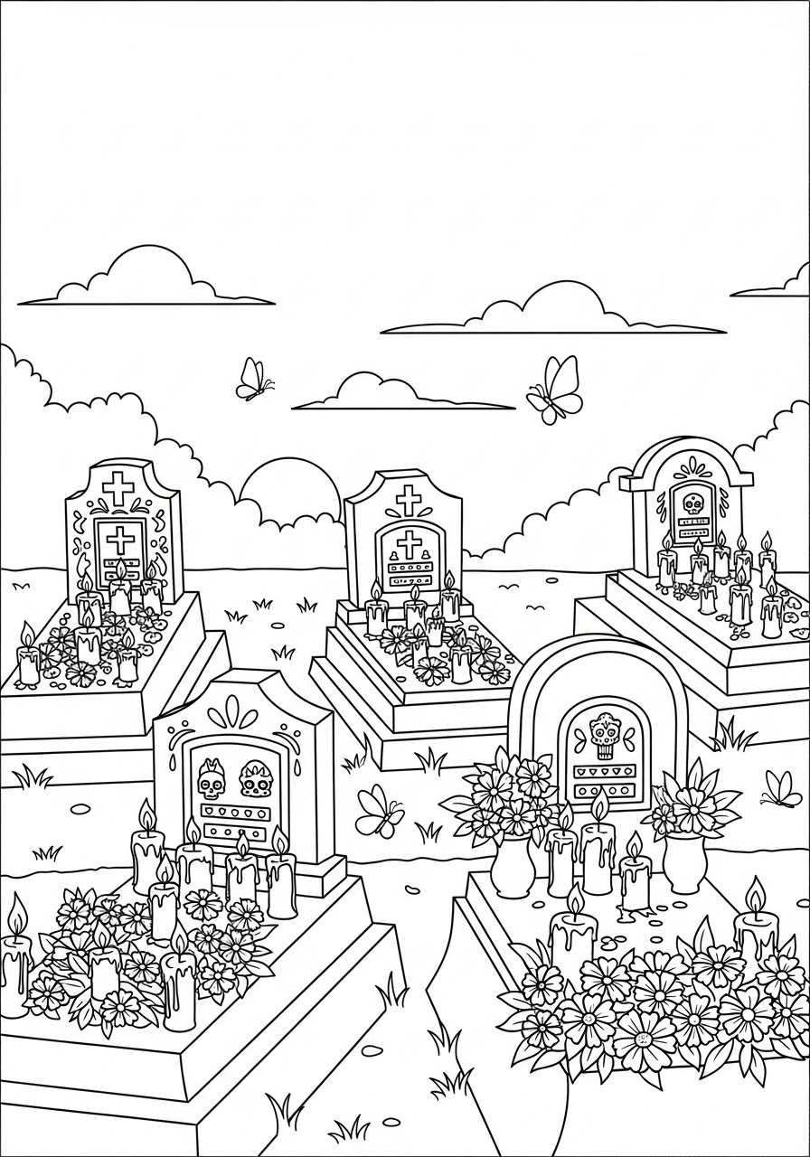 Día de los Muertos 16 disegni da colorare gratis per bambini di Día de los Muertos