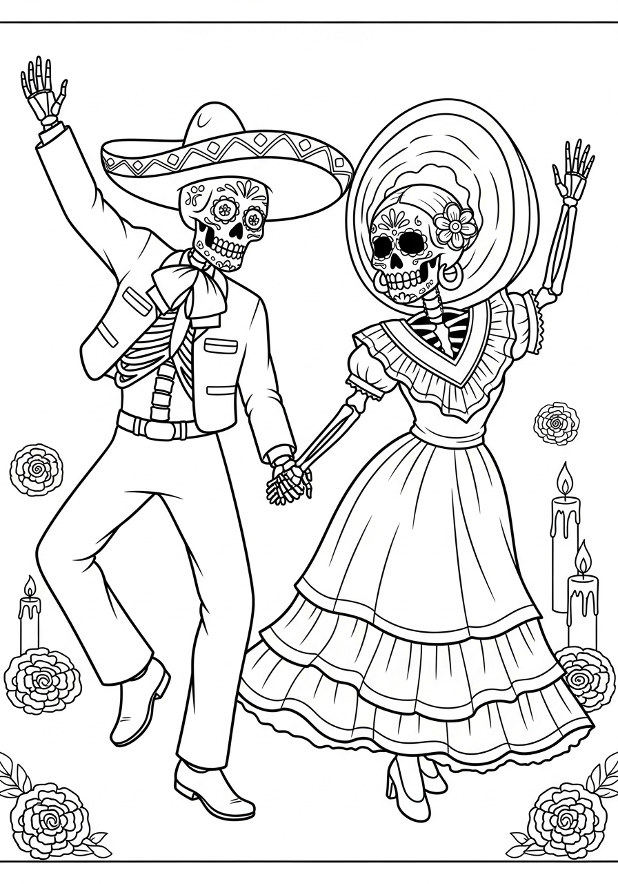Día de los Muertos 15 Día de los Muertos da colorare bambini