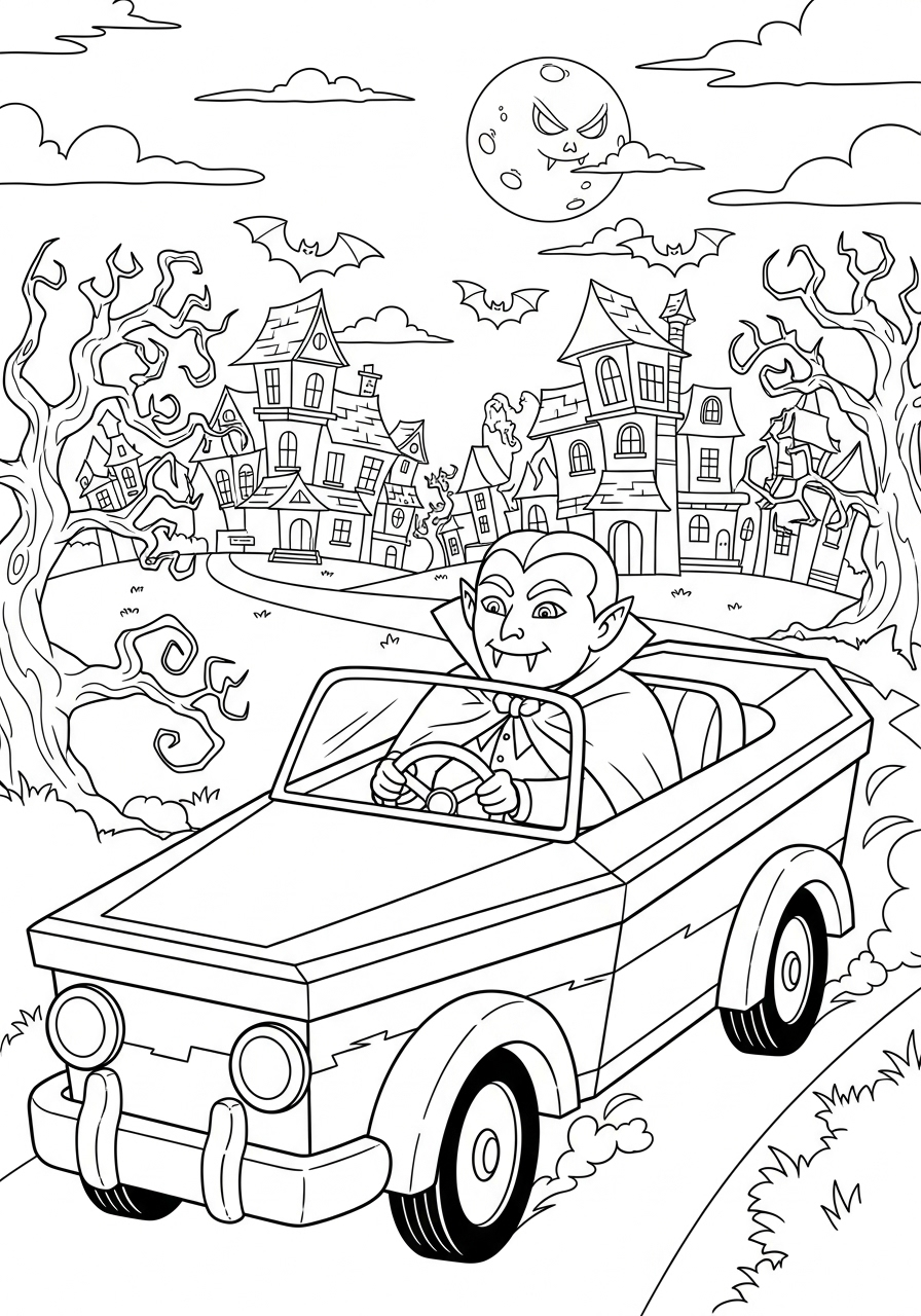 Dracula 6 immagini di Dracula da colorare per bambini