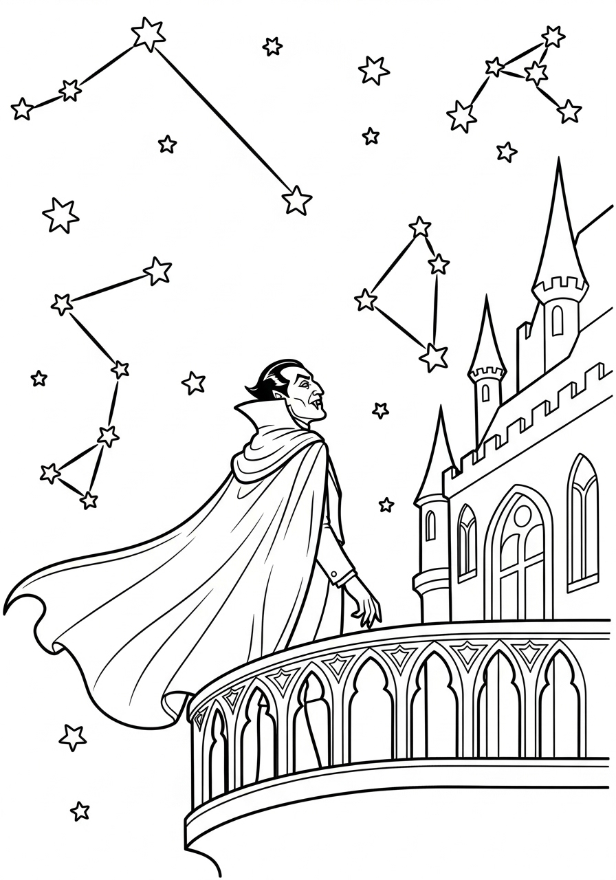Dracula 4 disegni Dracula facili da colorare