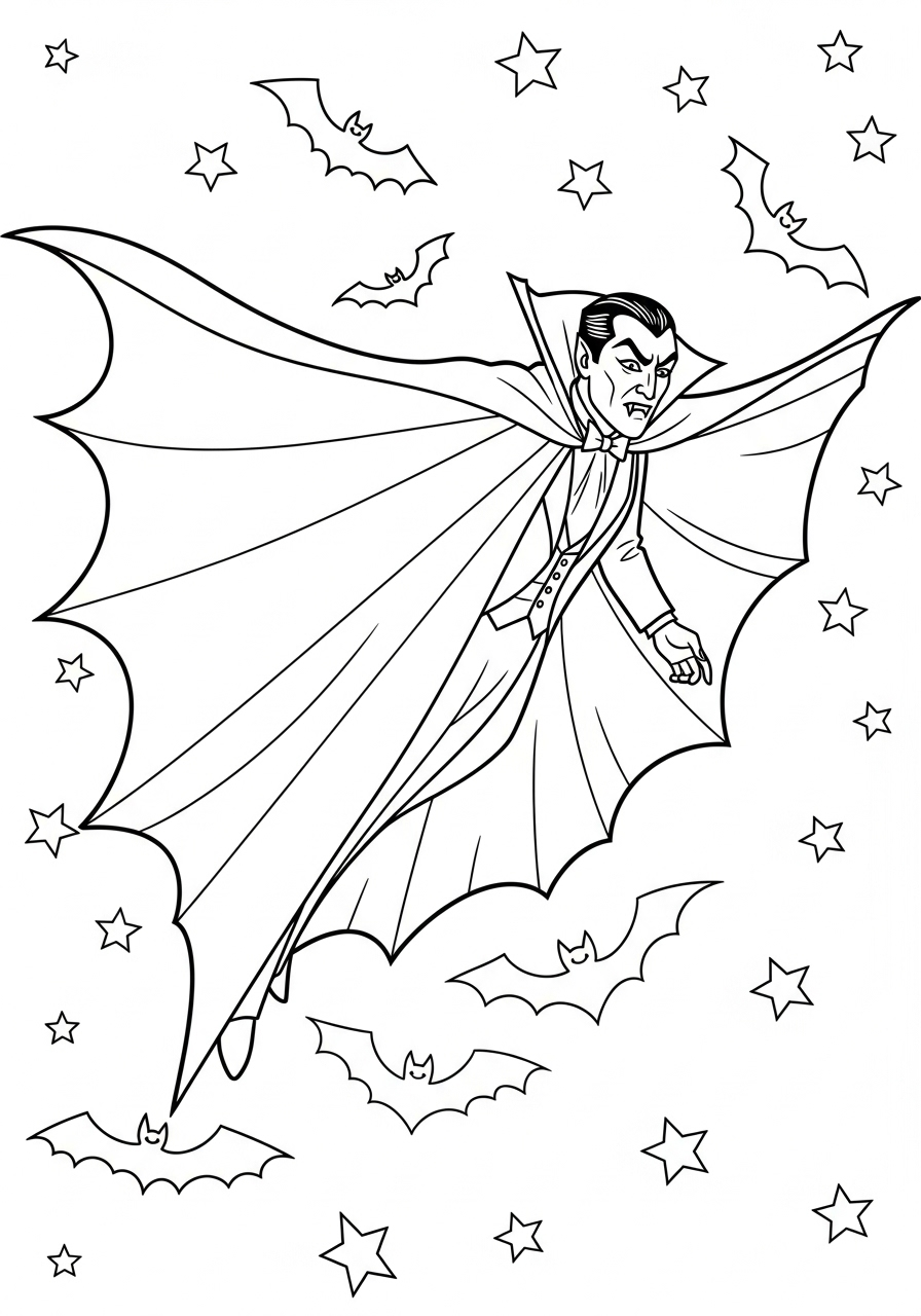 Dracula 20 stampe da colorare per bambini Dracula
