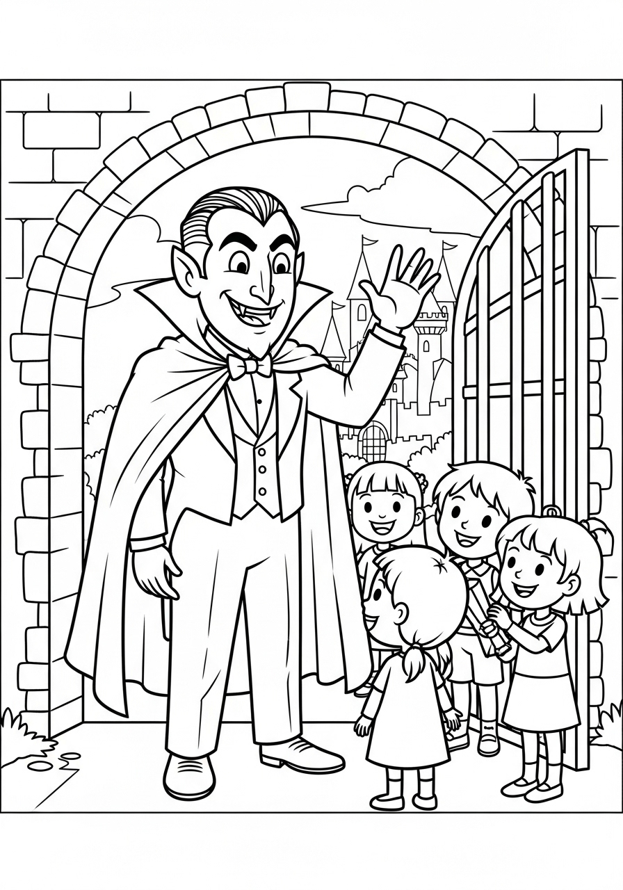 Dracula 18 Dracula da stampare e colorare per bambini