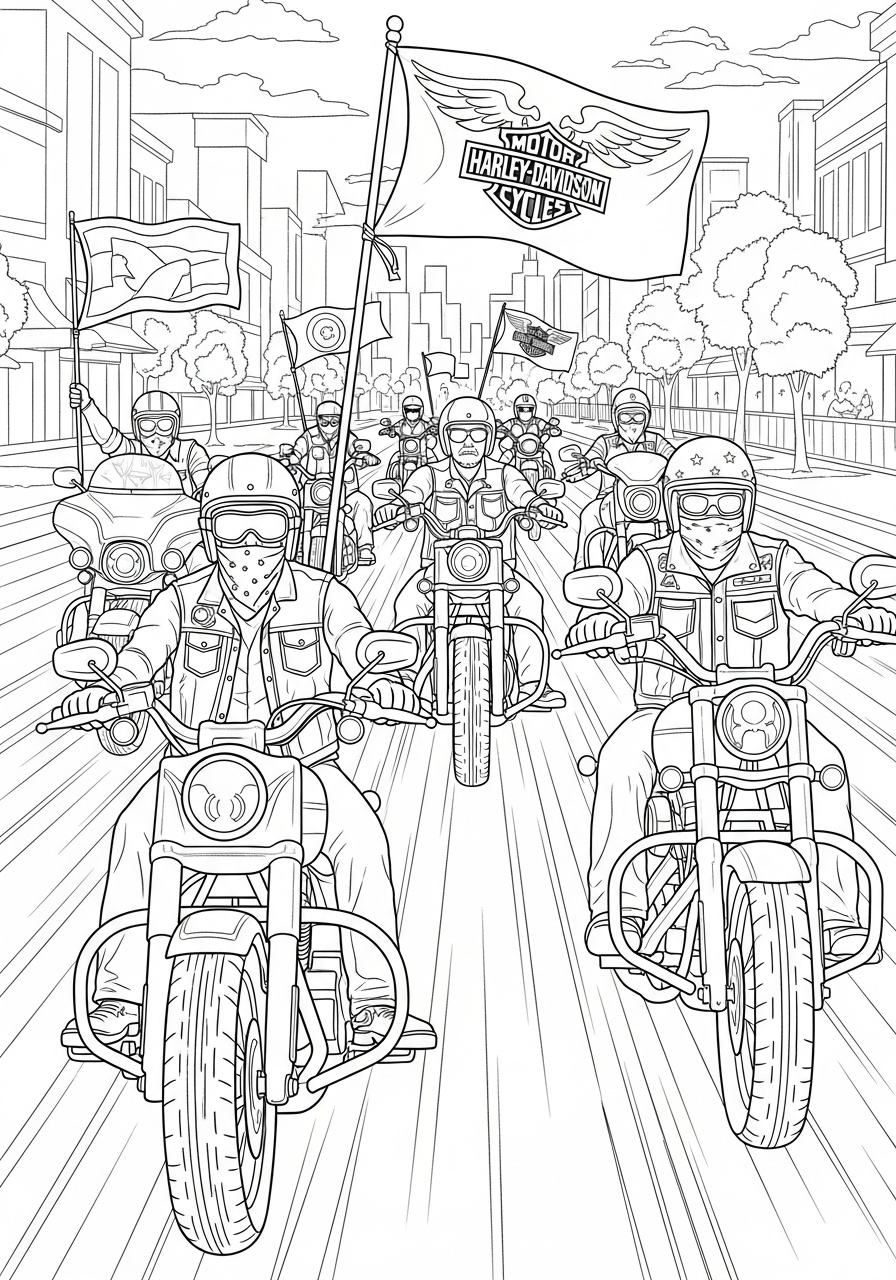 Harley Davidson 13 Harley Davidson disegno da colorare