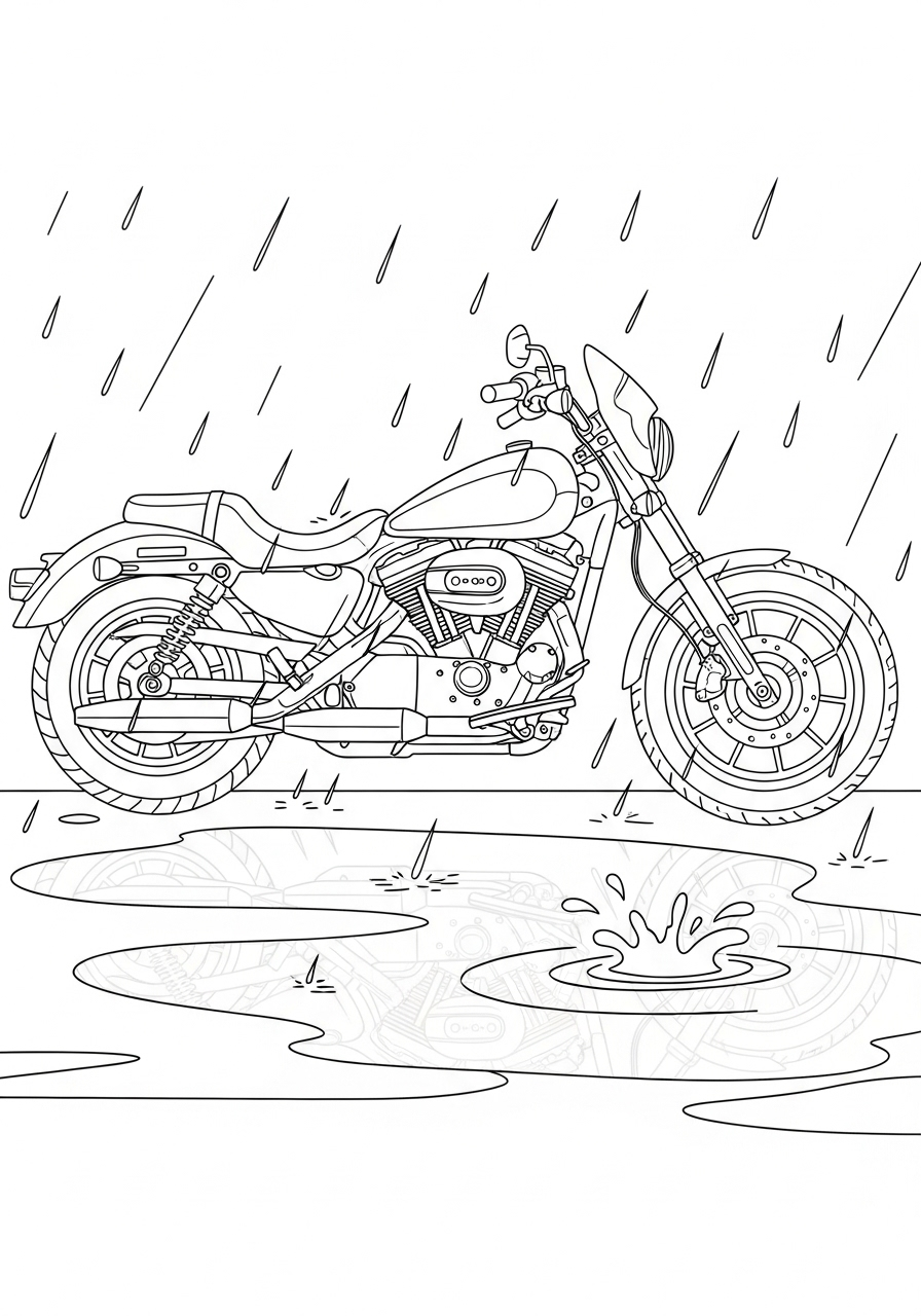 Harley Davidson 12 Harley Davidson da colorare e stampare a4