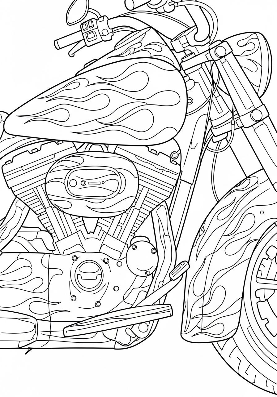 Harley Davidson 10 disegni da stampare e colorare Harley Davidson