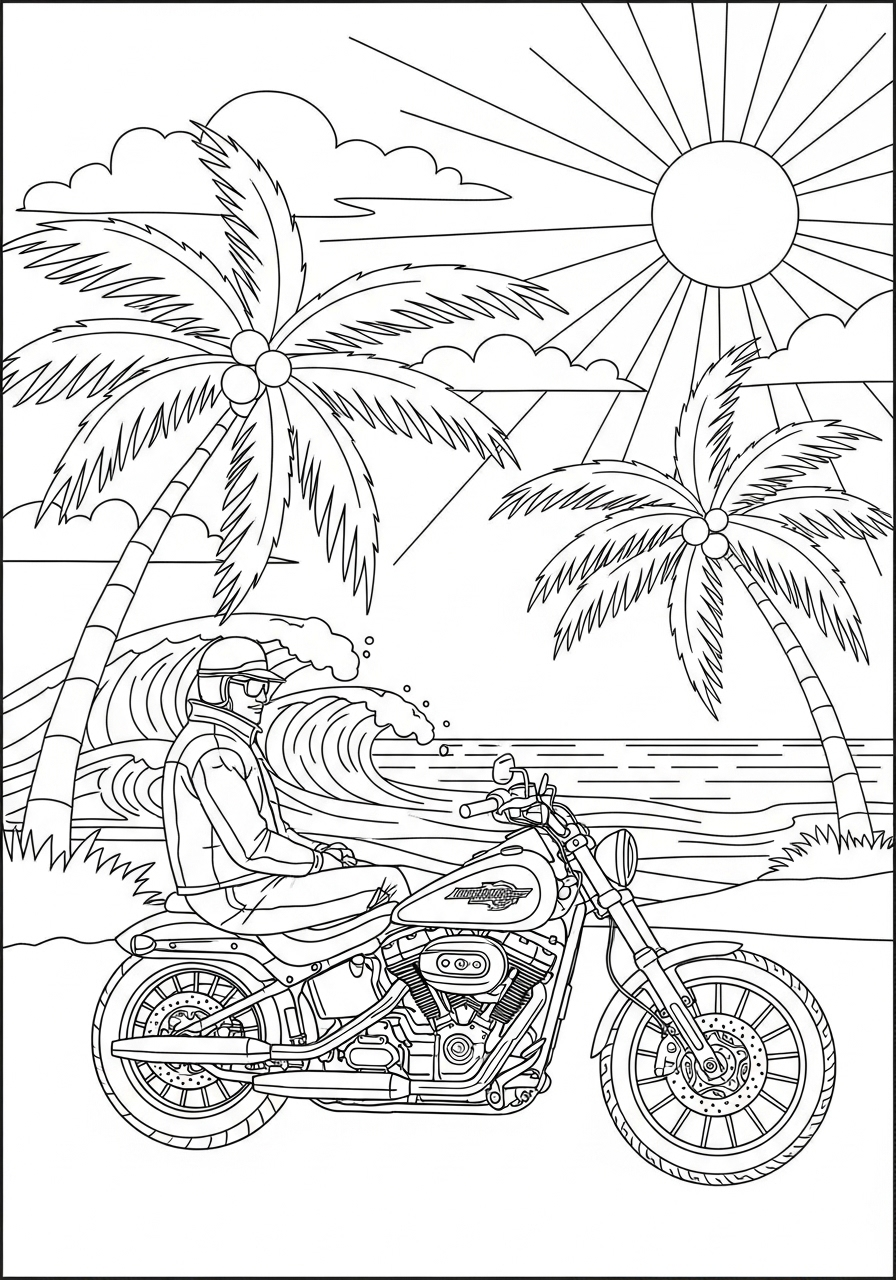 Harley Davidson 7 disegni Harley Davidson da colorare per bambini