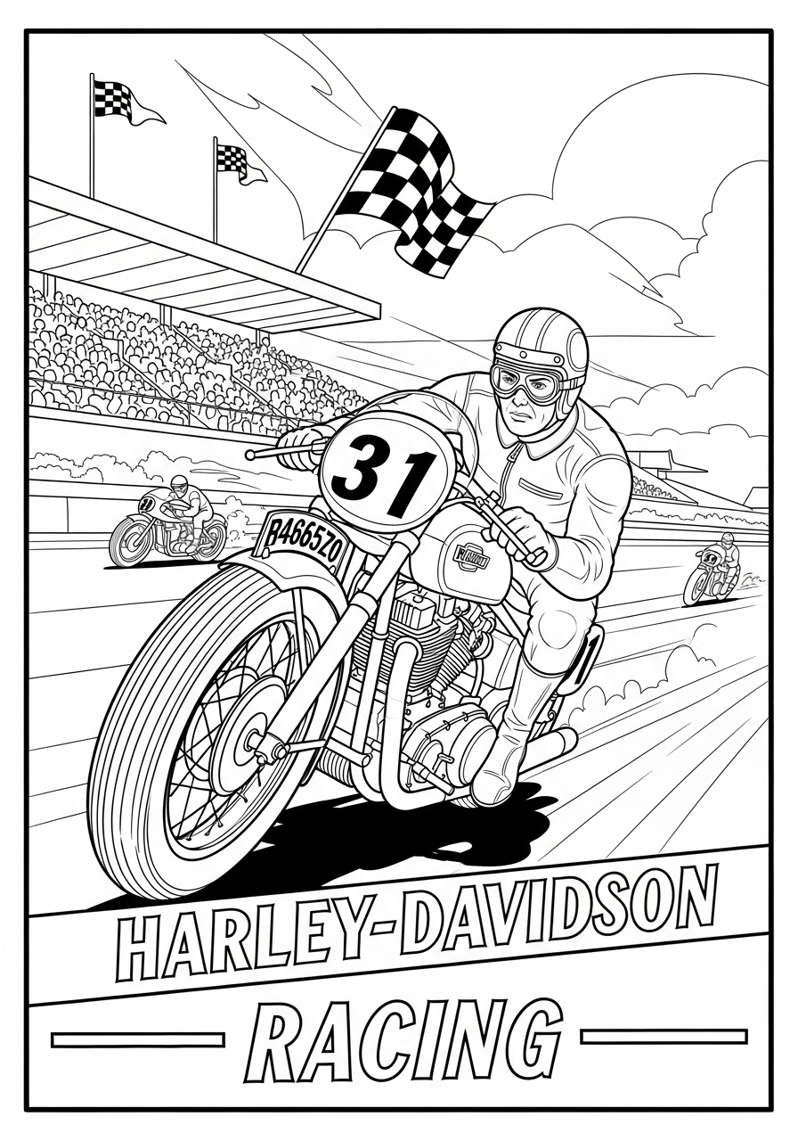 Harley Davidson 6 immagini di Harley Davidson da colorare per bambini