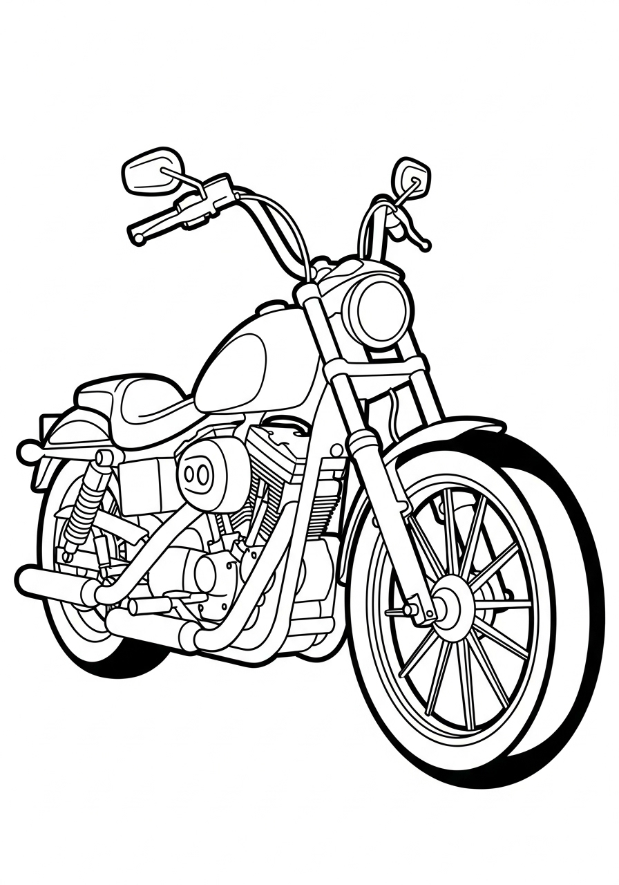 Harley Davidson 22 disegni di Harley Davidson da colorare per bambini 1