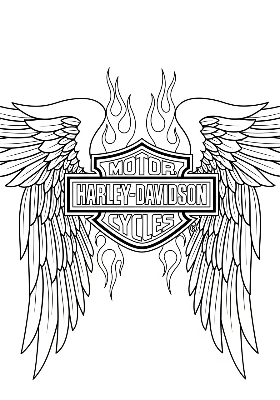 Harley Davidson 15 disegni Harley Davidson facili da colorare