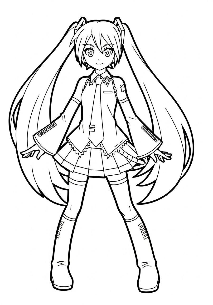 Hatsune Miku 24 immagini di Hatsune Miku da stampare e colorare
