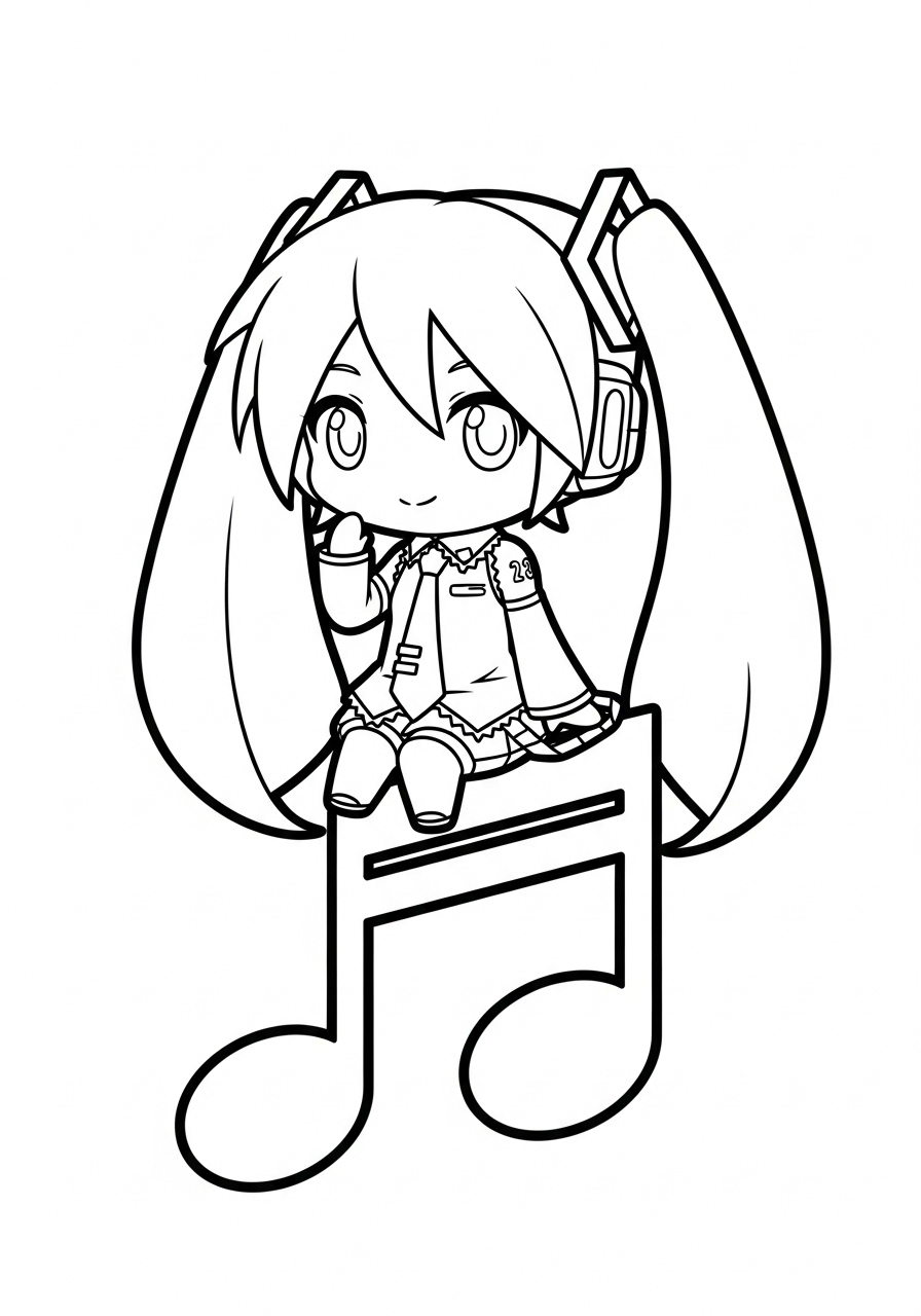 Hatsune Miku 14 disegni da colorare Hatsune Miku