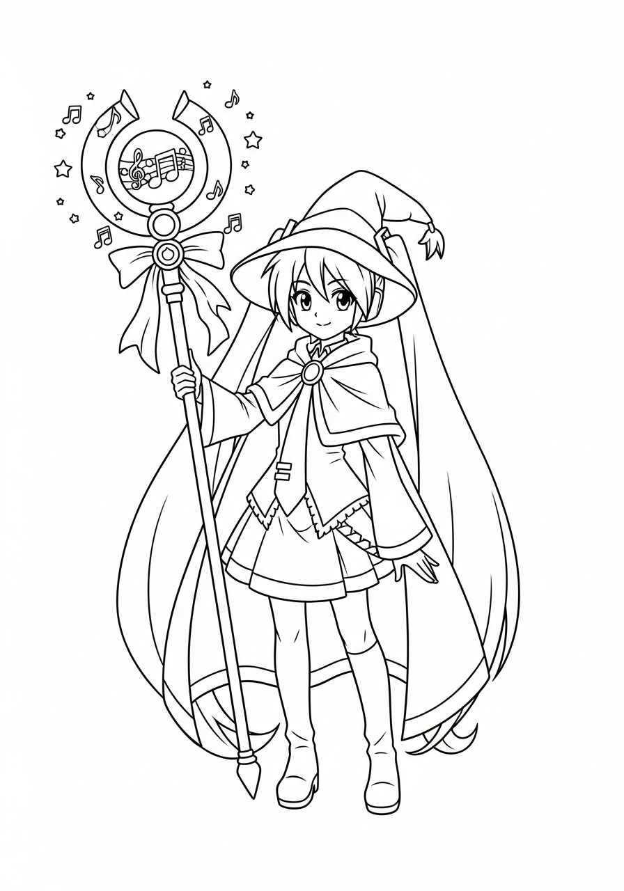 Hatsune Miku 8 disegni di Hatsune Miku da colorare per bambini 1