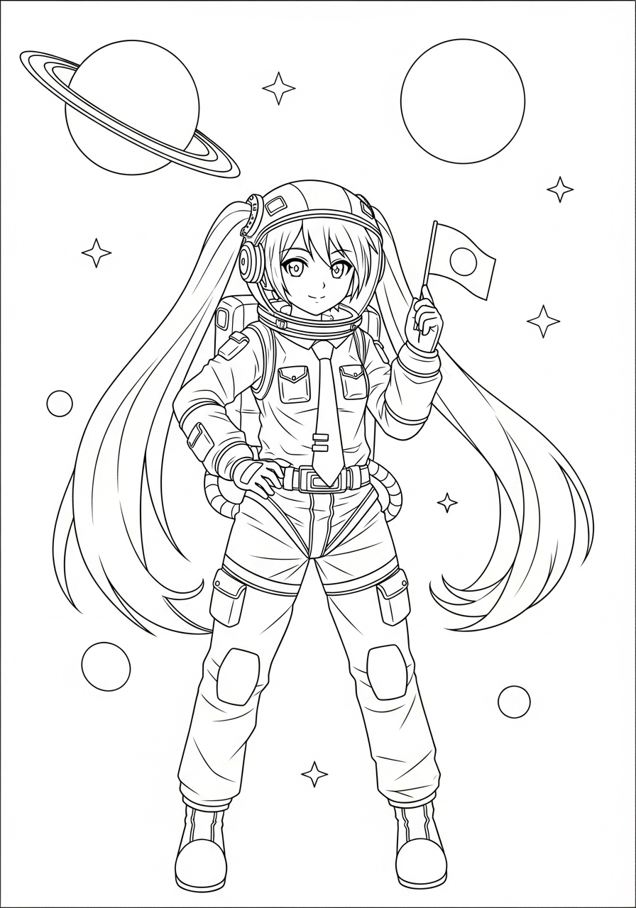 Hatsune Miku 4 disegni facili di Hatsune Miku da colorare