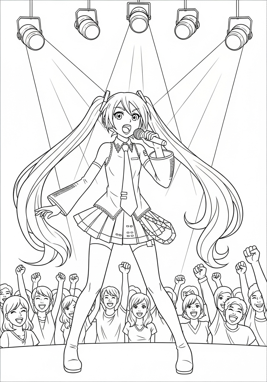 Hatsune Miku 19 Hatsune Miku immagini da colorare per bambini
