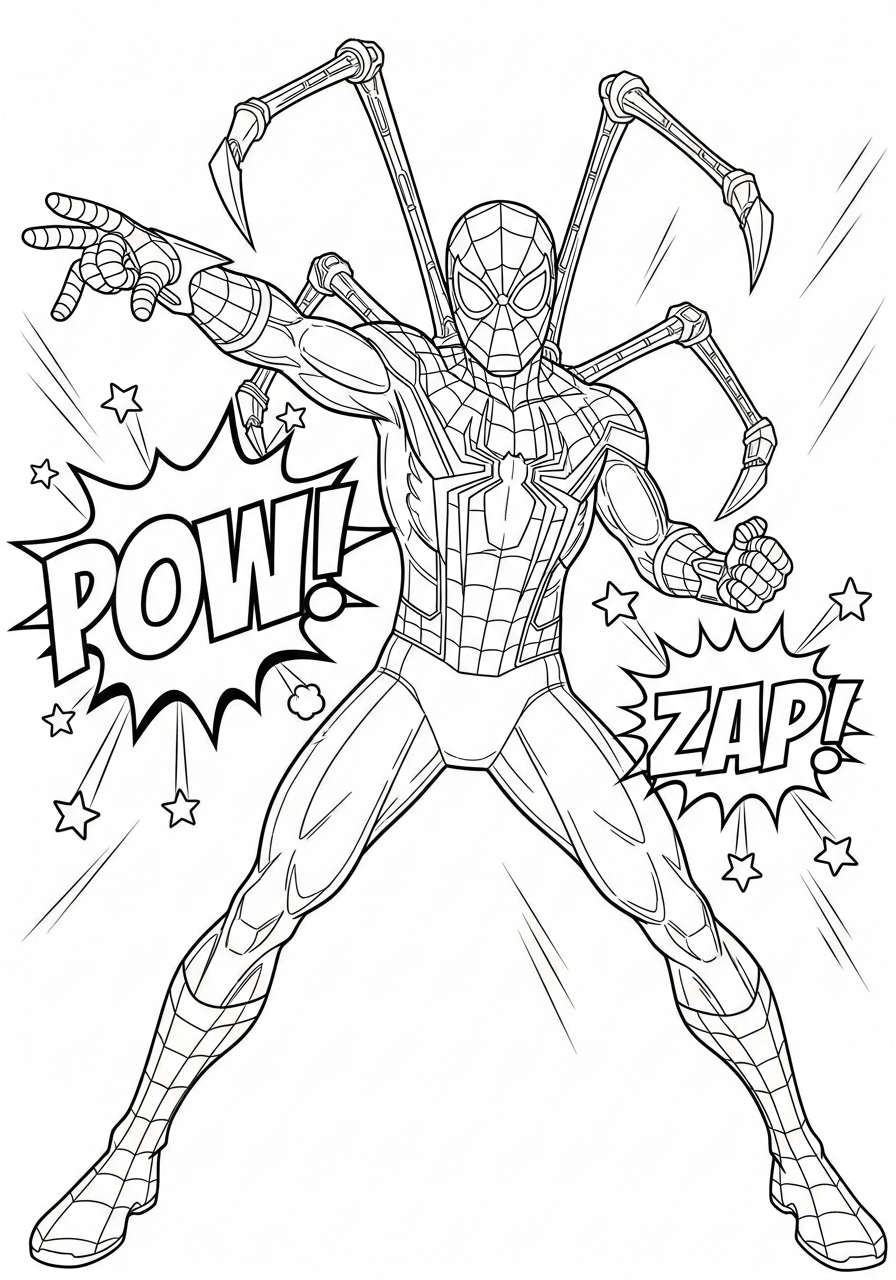 Iron Spider-Man 10 pdf stampare Iron Spider Man da colorare