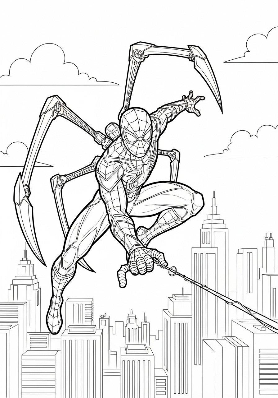 Iron Spider-Man 7 immagini da stampare e colorare di Iron Spider Man
