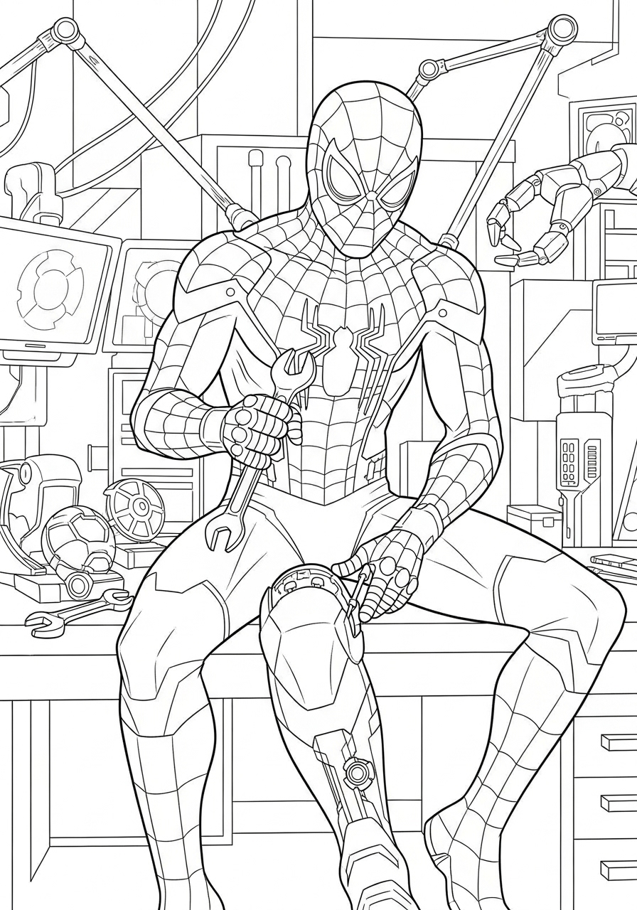 Iron Spider-Man 5 disegni Iron Spider Man da colorare gratis