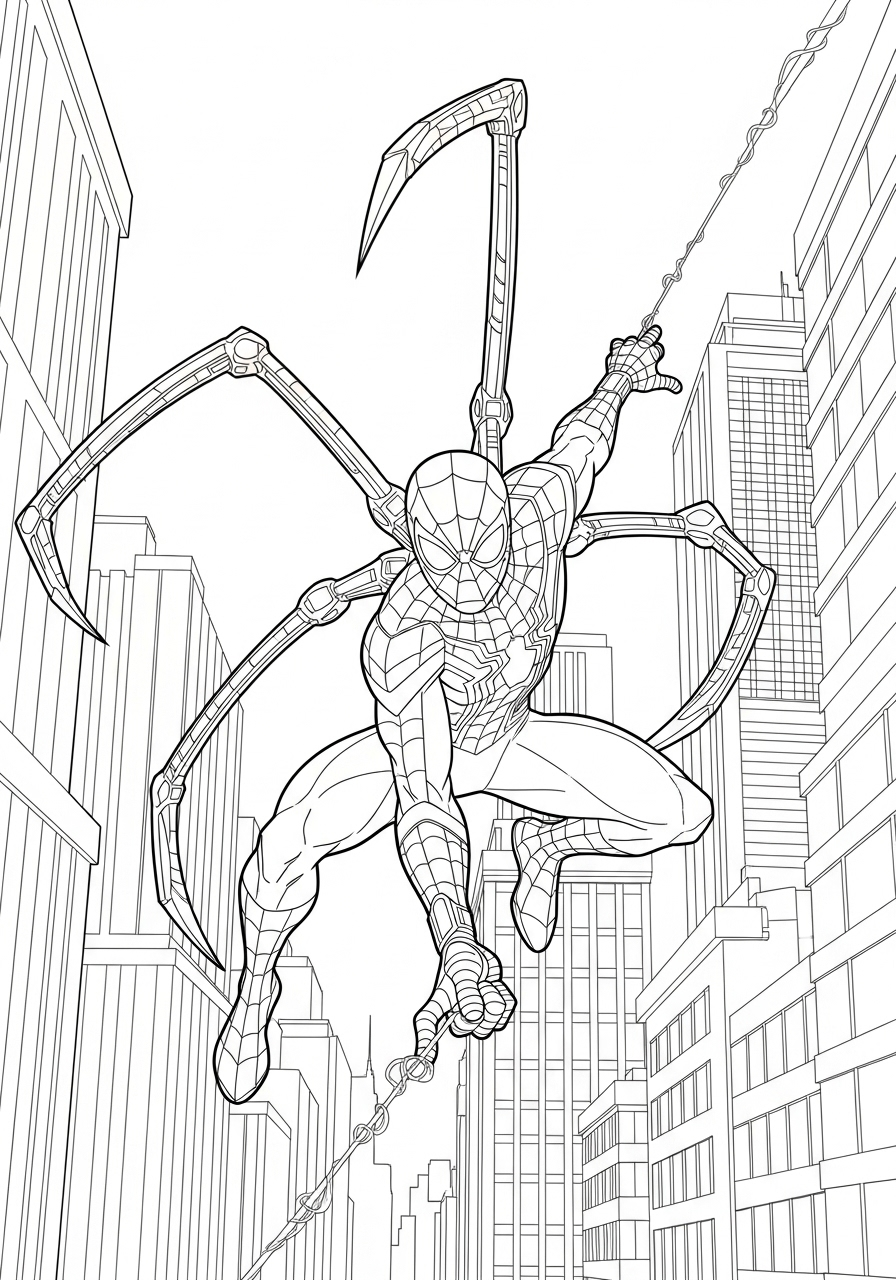 Iron Spider-Man 18 Iron Spider Man immagini da colorare per bambini