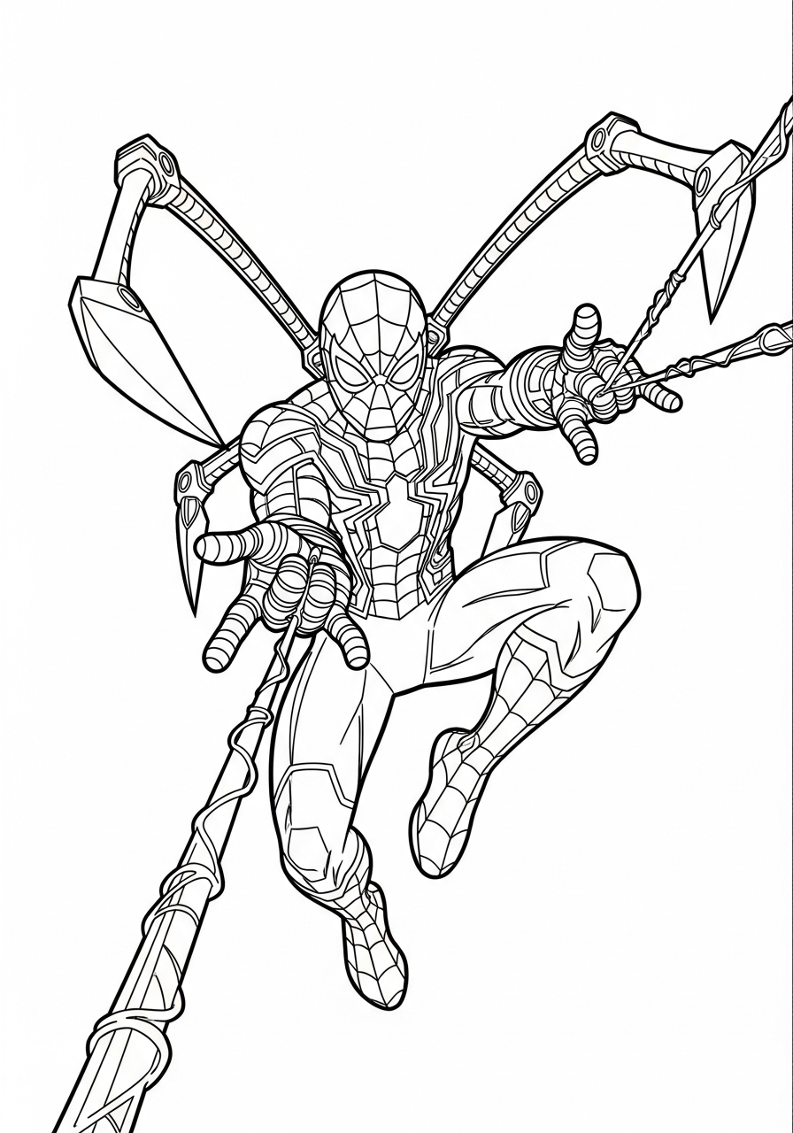 Iron Spider-Man 17 disegni di Iron Spider Man da colorare per bambini 1