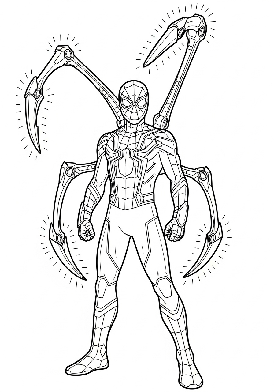 Iron Spider-Man 15 disegni di Iron Spider Man da colorare per bambini