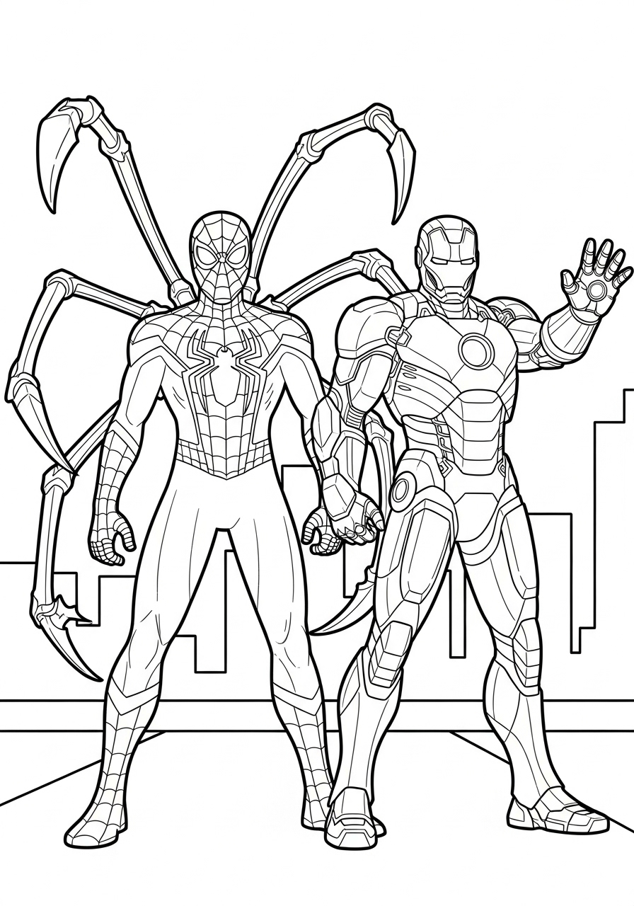 Iron Spider-Man 14 disegni da stampare e colorare Iron Spider Man
