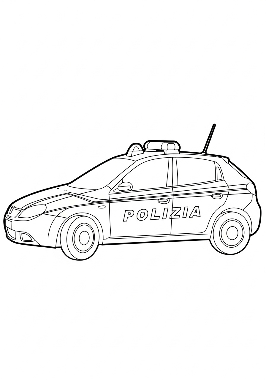 Macchina della polizia 24 disegno Macchina della polizia da colorare per bambini