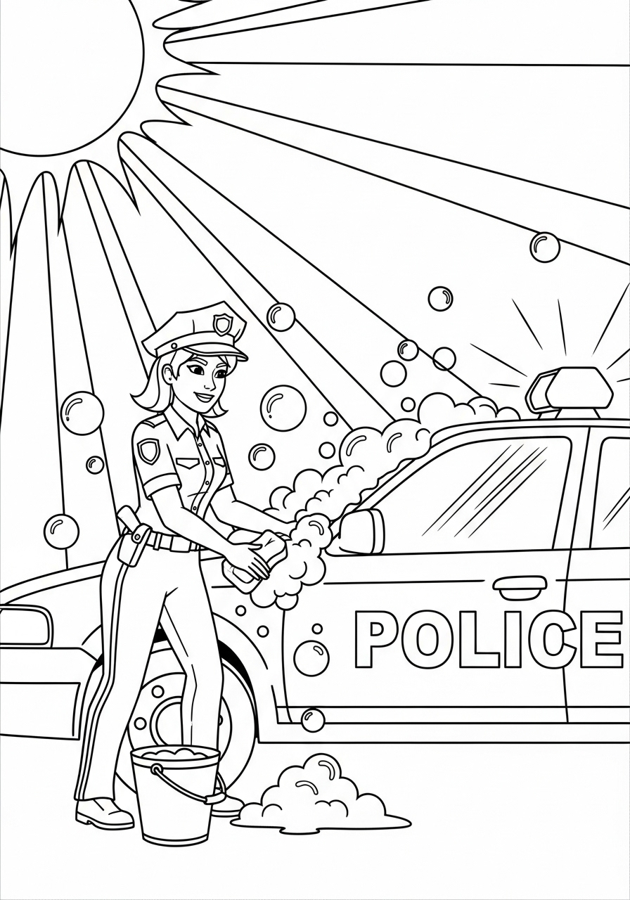 Macchina della polizia 14 Macchina della polizia da stampare e colorare per bambini