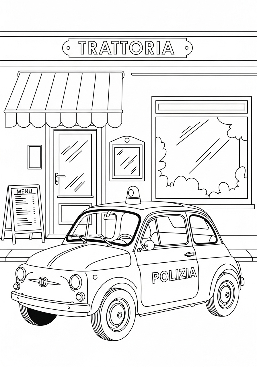 Macchina della polizia 5 immagine Macchina della polizia da colorare