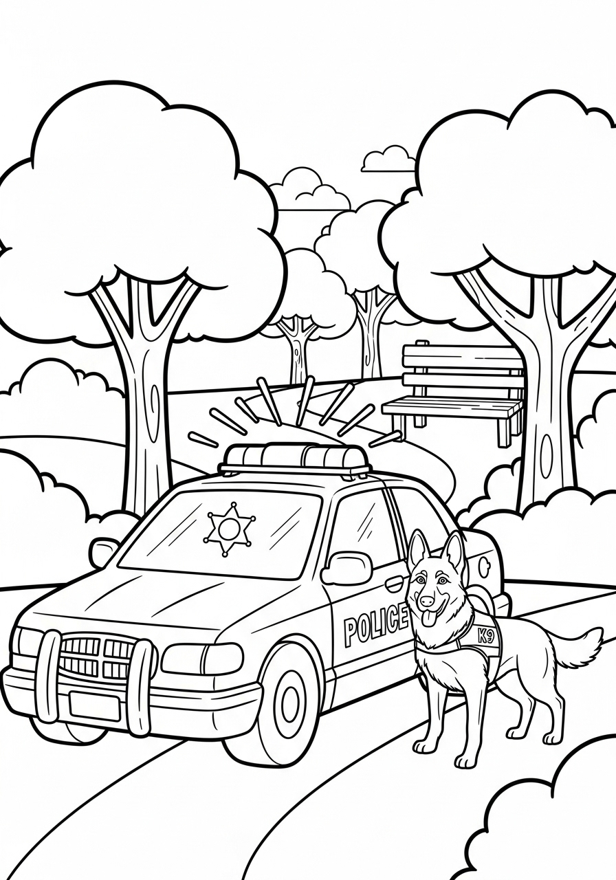 Macchina della polizia 22 disegni da colorare Macchina della polizia pdf