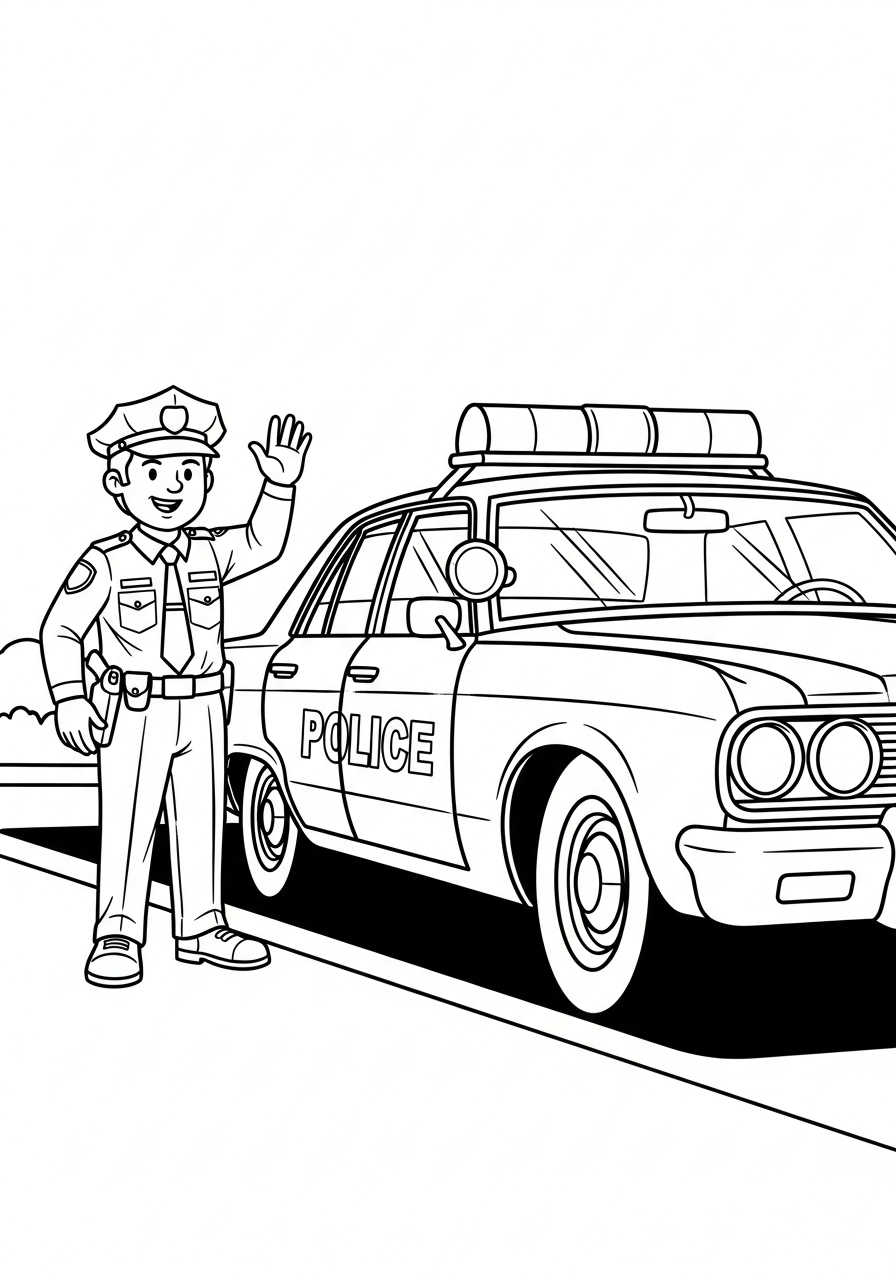 Macchina della polizia 20 disegno di Macchina della polizia da stampare e colorare 1
