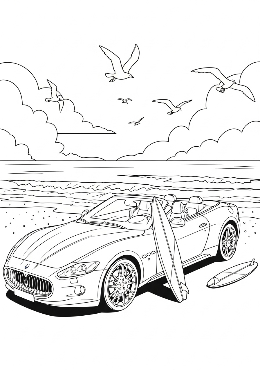 Maserati 13 disegni Maserati da colorare online