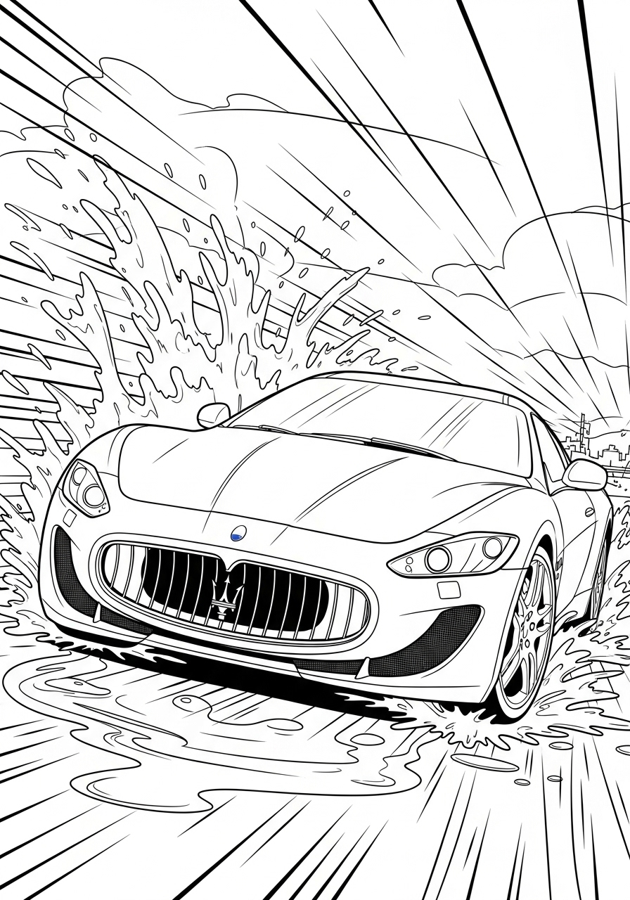 Maserati 12 disegni di Maserati da colorare per bambini 1