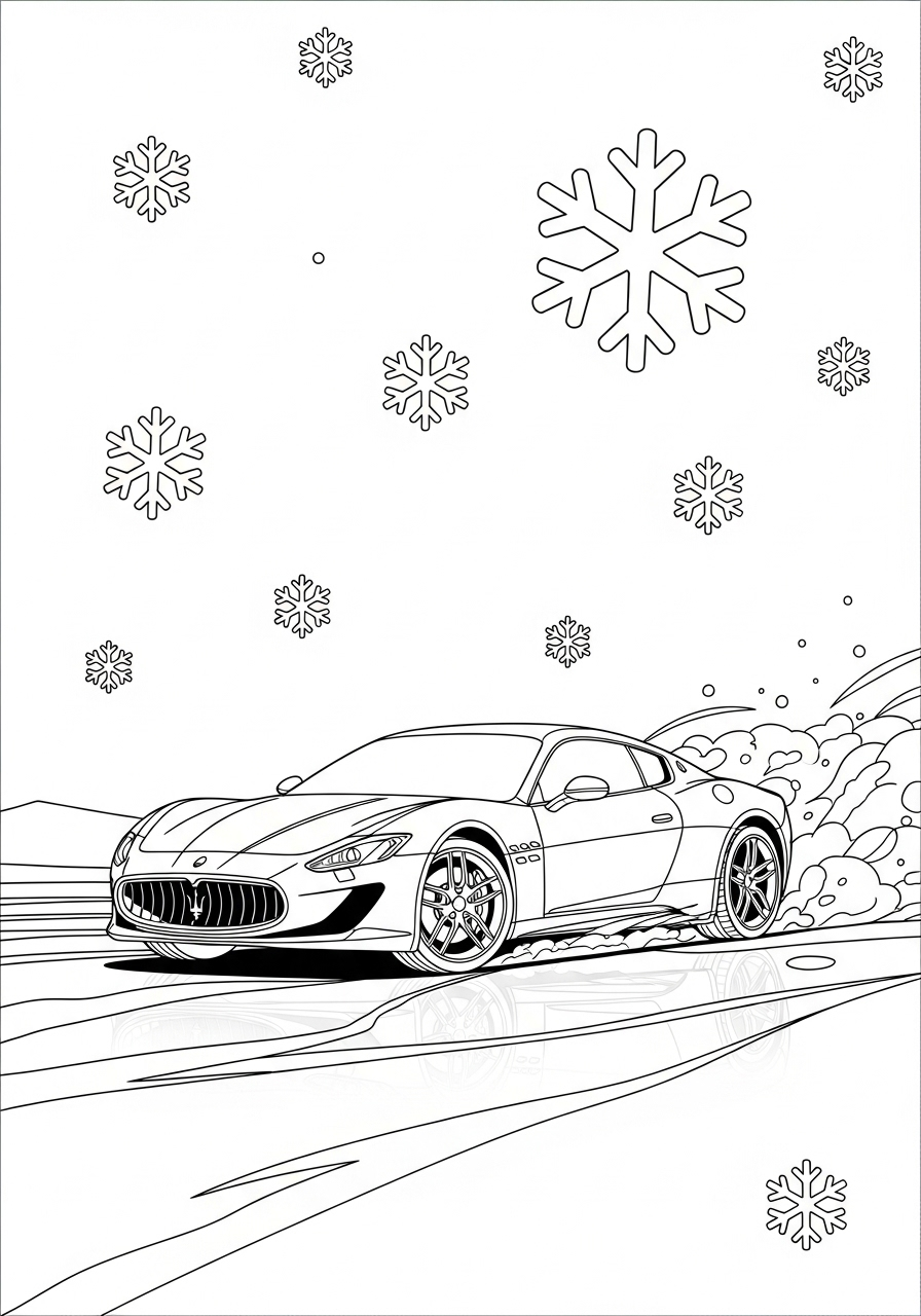 Maserati 6 disegni di Maserati da colorare per bambini