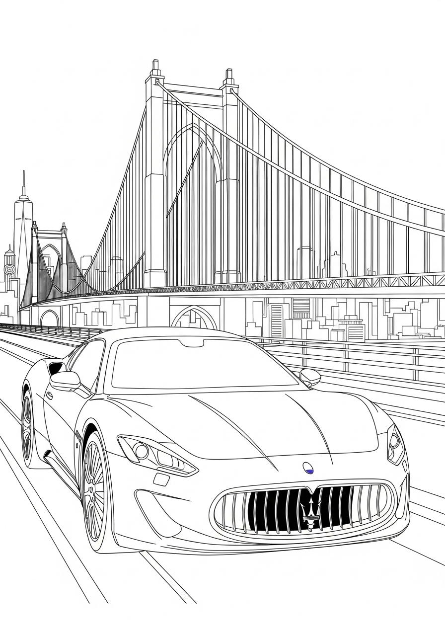 Maserati 5 immagini di Maserati da stampare e colorare
