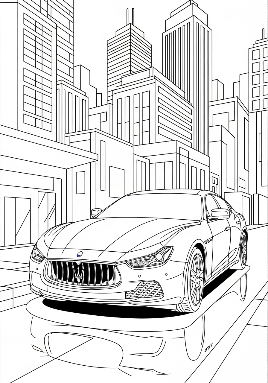 Maserati 20 immagini da colorare di Maserati