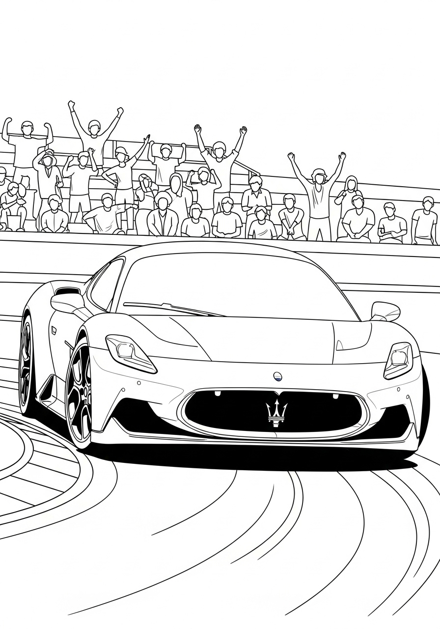 Maserati 19 da colorare Maserati disegno facile bambini